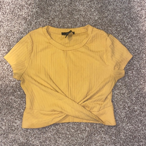 yellow cross crop top - Picture 1 of 1